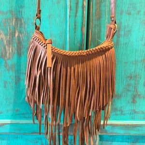 Fringe boho western cross body purse
